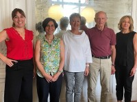 Marijo Moreno (Fundación Aubixa), Juana Otxoa-Errarte (COAVN Gipuzkoa), Lurdes Ubetagoyena (Fundación Aubixa), Martin Auzmendi (Fundación Aubixa) y Edurne Aperribay (COAVN Gipuzkoa)